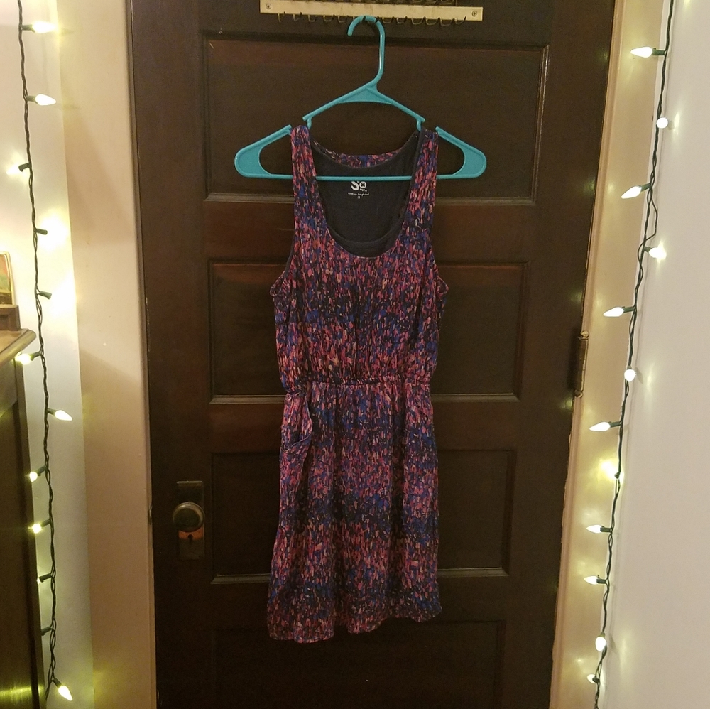 Blue and Pink Mini Dress